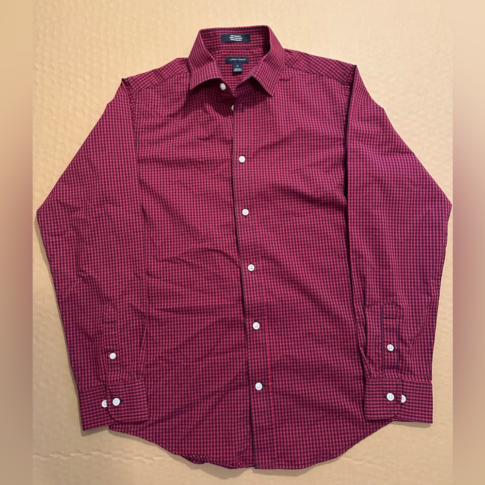 Red tommy hilfiger button up